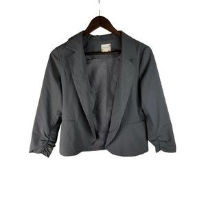 Cherish Open Front Crop Blazer Medium Women's Gray Used